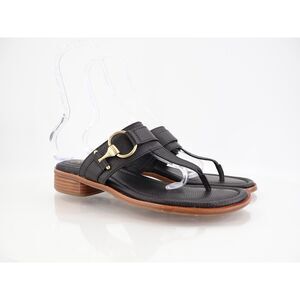 Sofft Fernanda Sandals Size 11 M Black Leather Thong Block Heel Slide Slip On